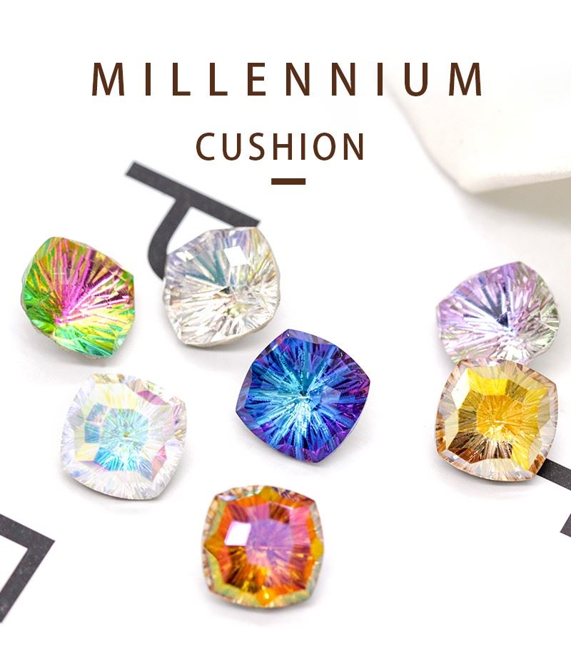 Millennium Fat Square K9 Crystal Rhinestone